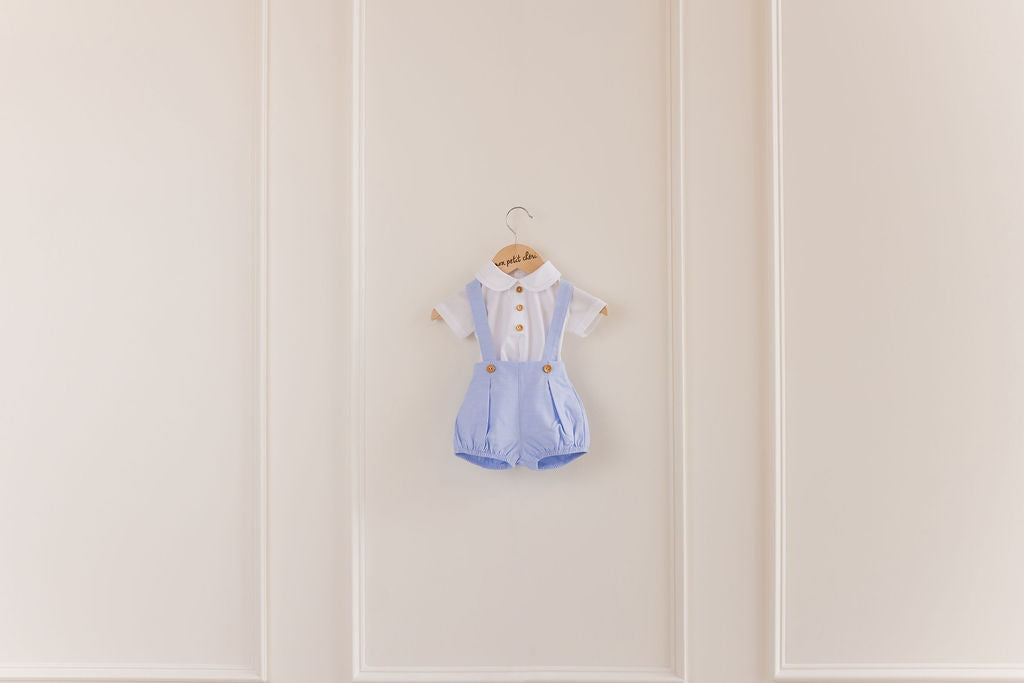 HENRI SUSPENDER BLOOMER SET – BLUE