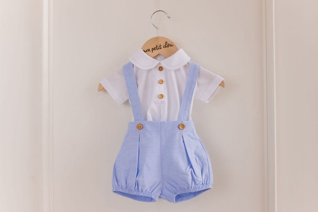 HENRI SUSPENDER BLOOMER SET – BLUE