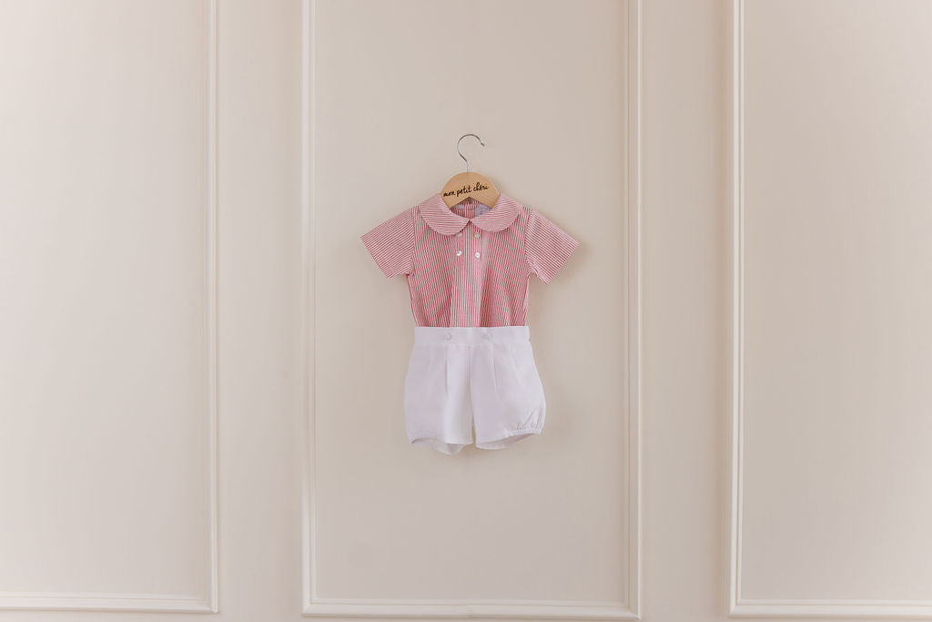 RISE STRIPE SHIRT & BLOOMER SET