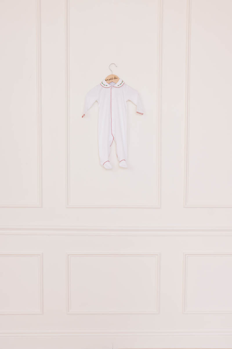 The Holly Hand-Embroidered Footie