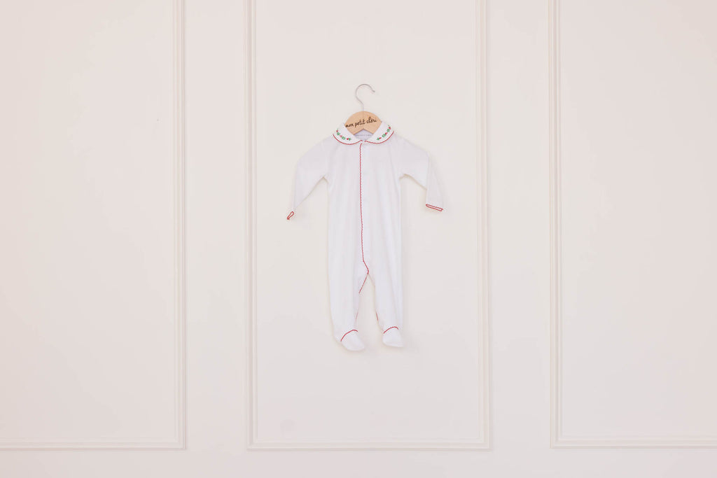 The Holly Hand-Embroidered Footie