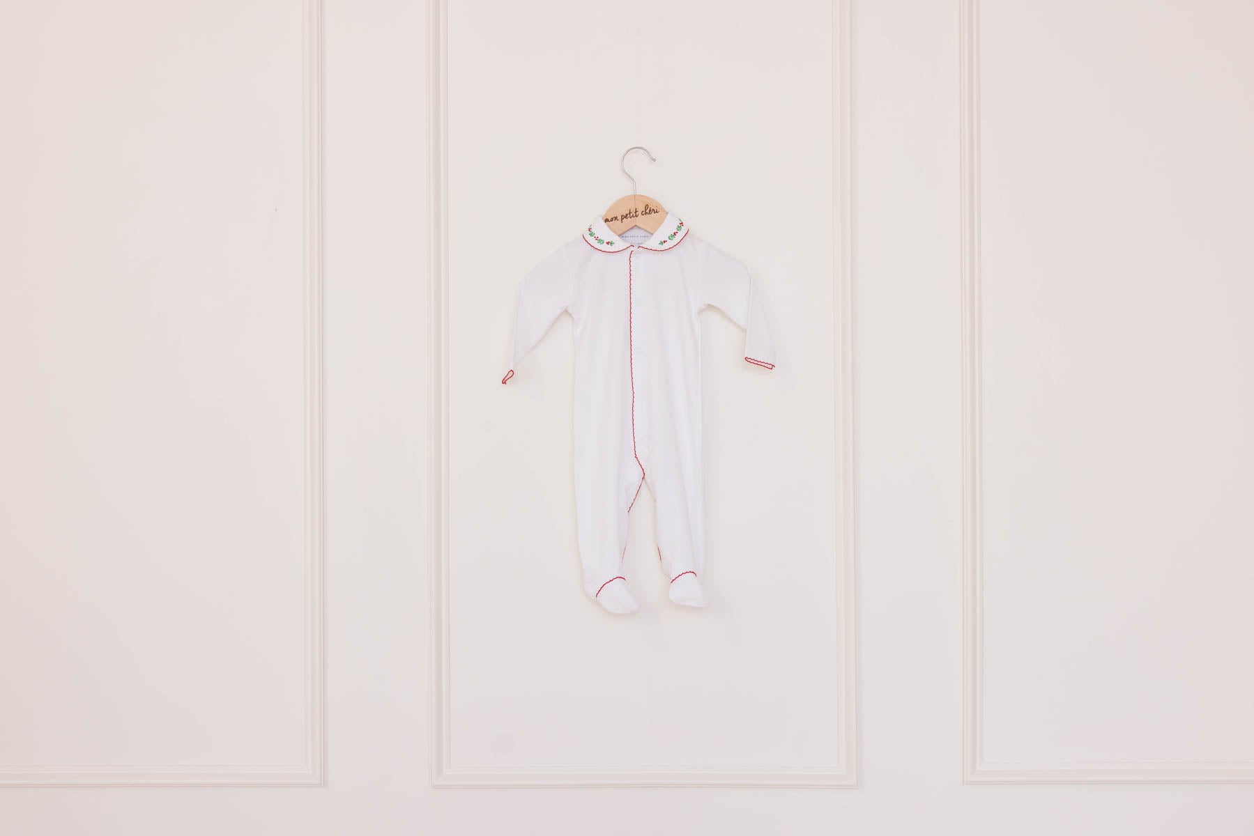 The Holly Hand-Embroidered Footie