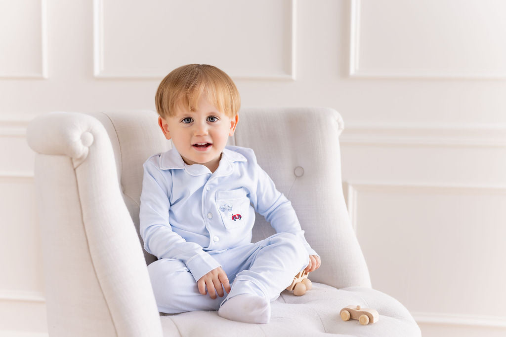 Louis Embroidered Pajama Set – Cars