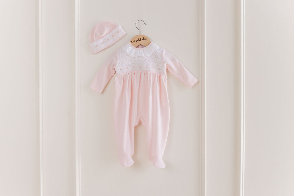Gabrielle Hand-Smocked Footie